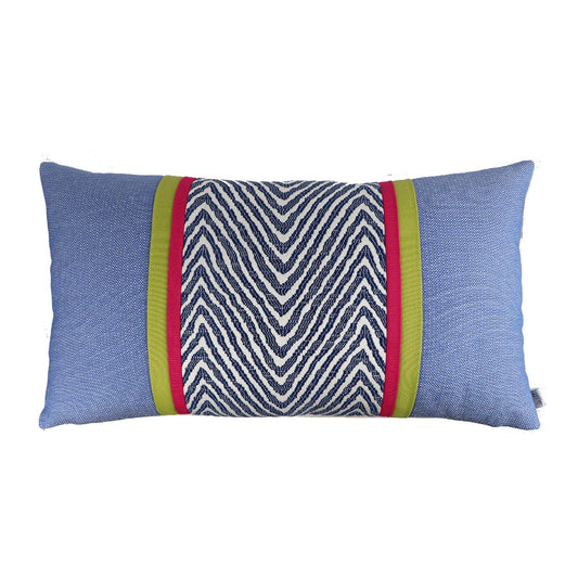 RECTANGULAR DECORATIVE PILLOW WITH ZIGZAG BAND