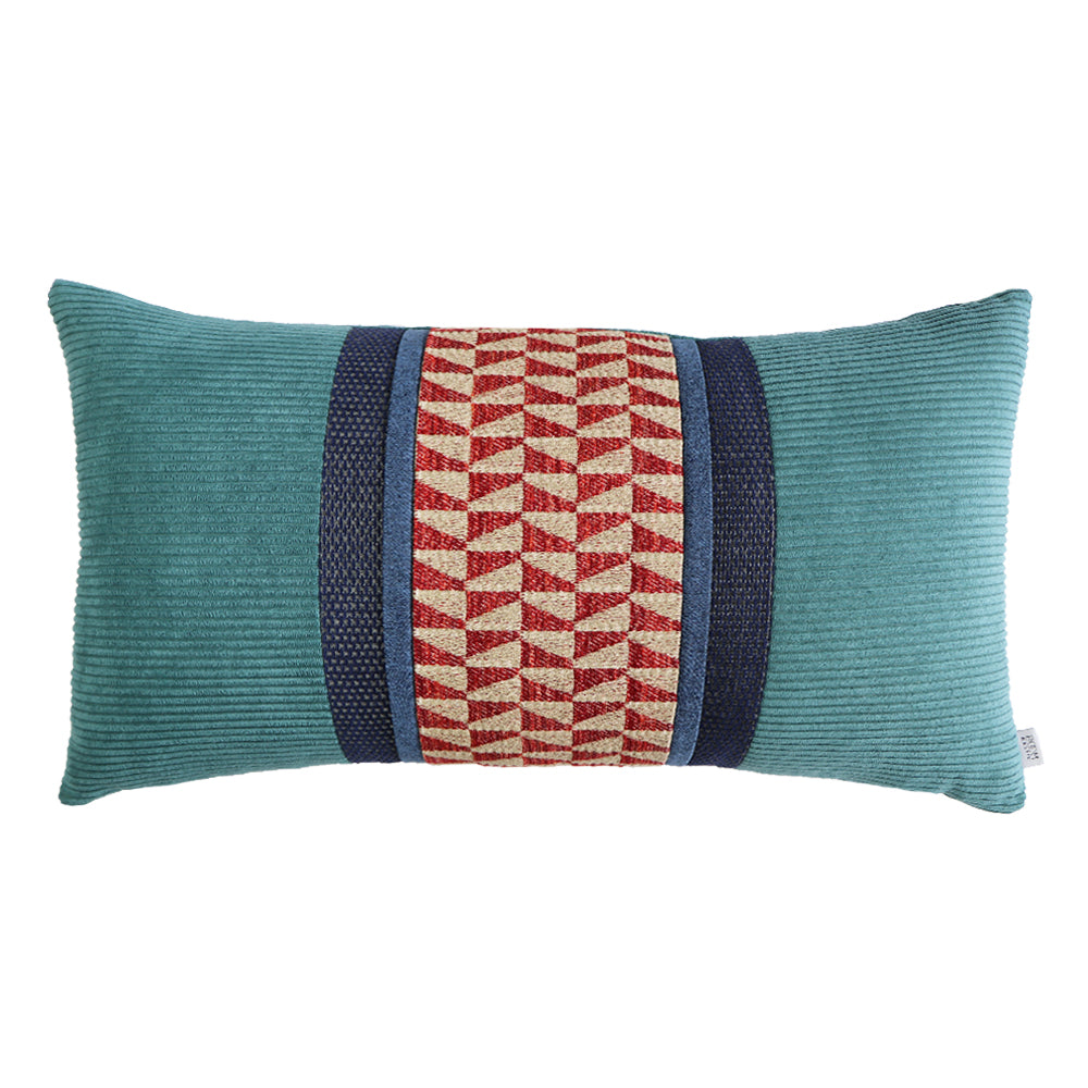 RECTANGLE LINED VELVET PILLOW