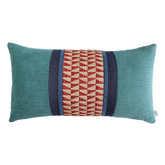 RECTANGLE LINED VELVET PILLOW
