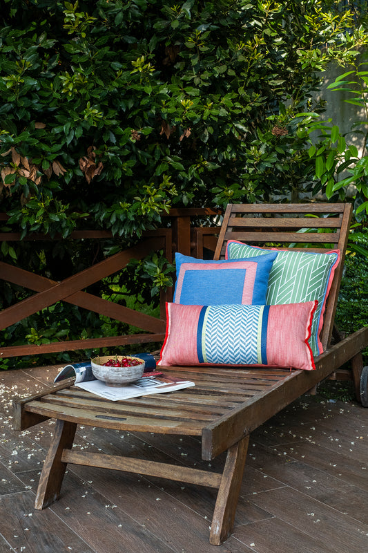 PATTERNED BANDED RECTANGULAR DECORATIVE PILLOW