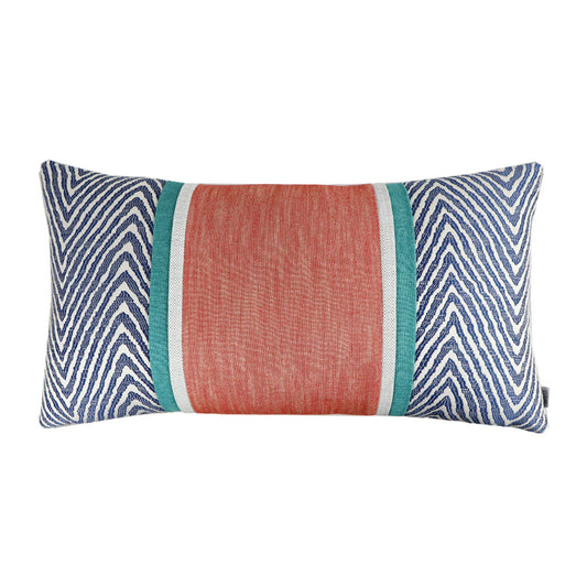 ZIGZAG PATTERNED PINK BAND DECORATIVE PILLOW