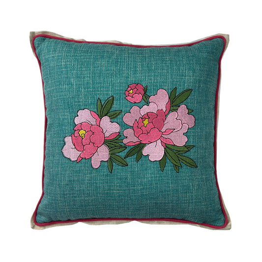 WOVEN FLOWER PRİNTED PİLLOW