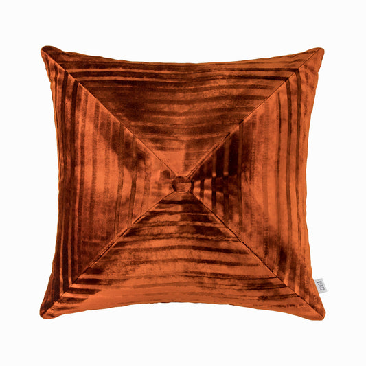 ORANGE STRIPED VELVET PILLOW
