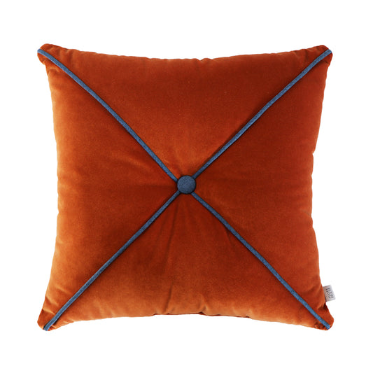 BUTTONED VELVET PILLOW