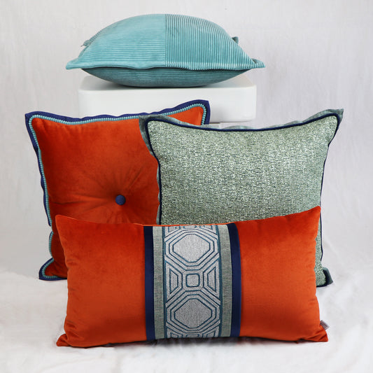 SATEEN ZIGZAG PATTERNED PILLOW