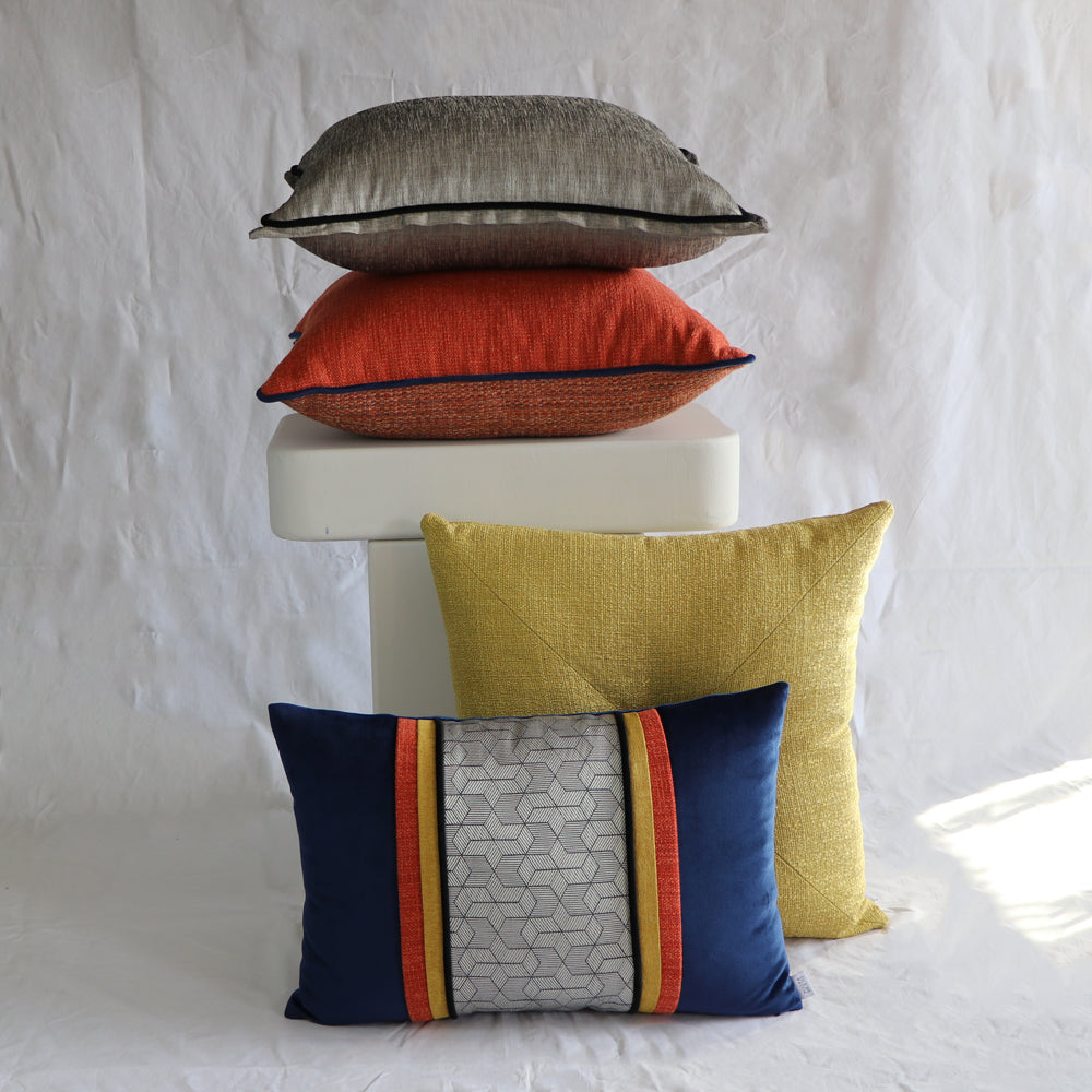 GEOMETRIC PATTERNED TAPE RECTANGULAR PILLOW