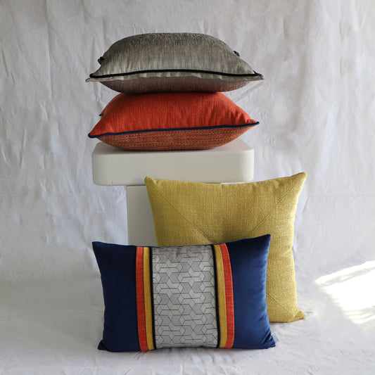 GEOMETRIC PATTERNED TAPE RECTANGULAR PILLOW