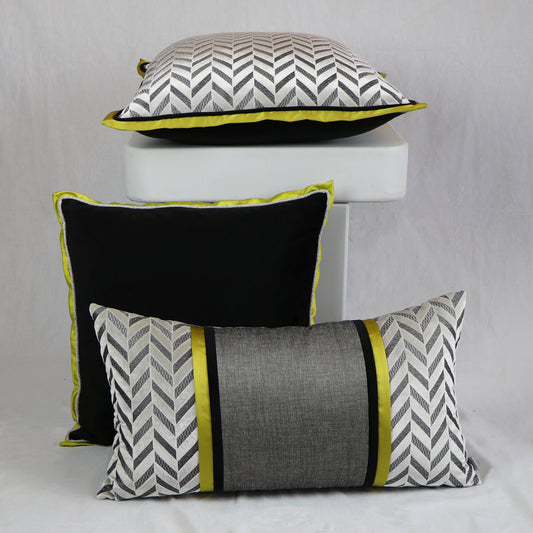 RECTANGLE ZIGZAG PRINT PILLOW