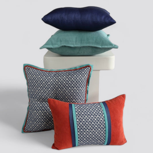 GEOMETRIC PATTERNED TAPE PILLOW