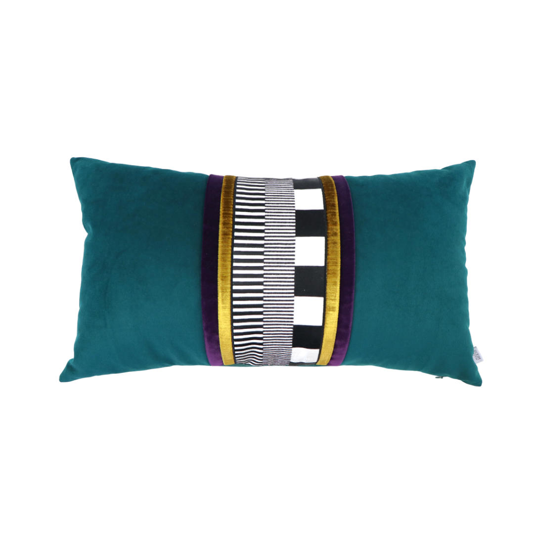 ÇİZGİLİ DESENLİ BANTLI DEKORATİF YASTIK