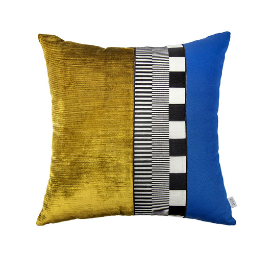 STRIPED YELLOW VELVET PILLOW