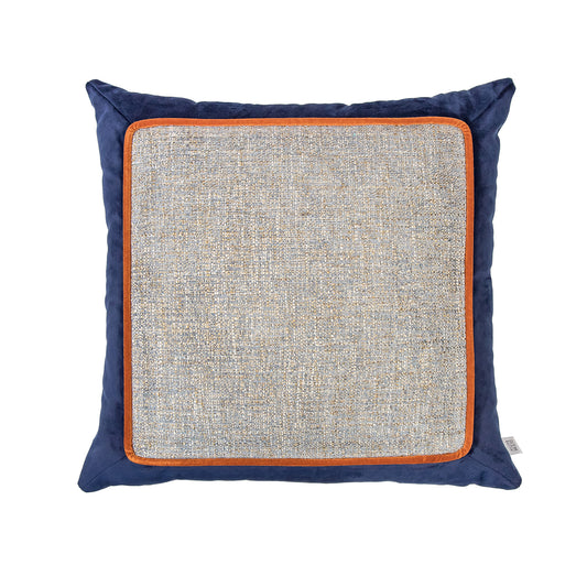 NAVY BLUE VELVET BORDERED PILLOW