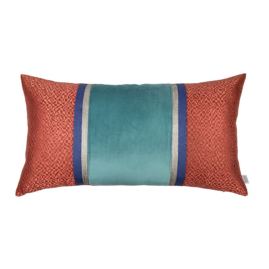 VELVET BANDED SILKY PILLOW