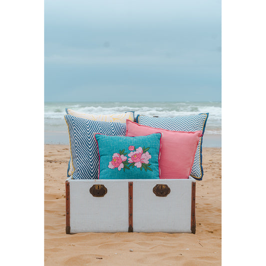 WOVEN FLOWER PRİNTED PİLLOW