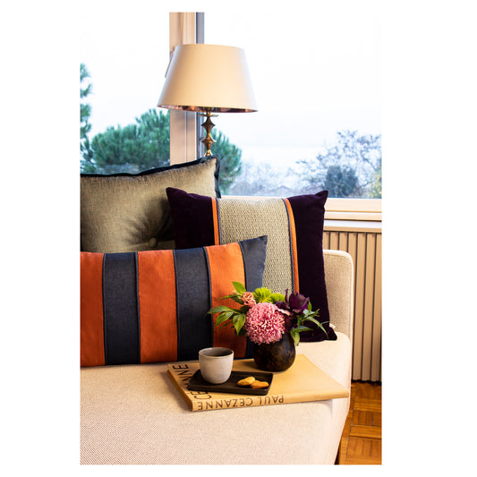 BICOLOR BANDED PILLOW